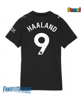 Manchester City Erling Haaland #9 Tricou Fotbal Replică 2025-26 Femei Deplasare